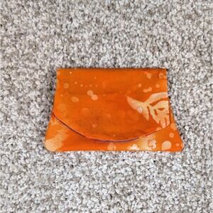 Handmade Orange Rainbow Fabric Pocket Wallet Card Holder Coin Pouch